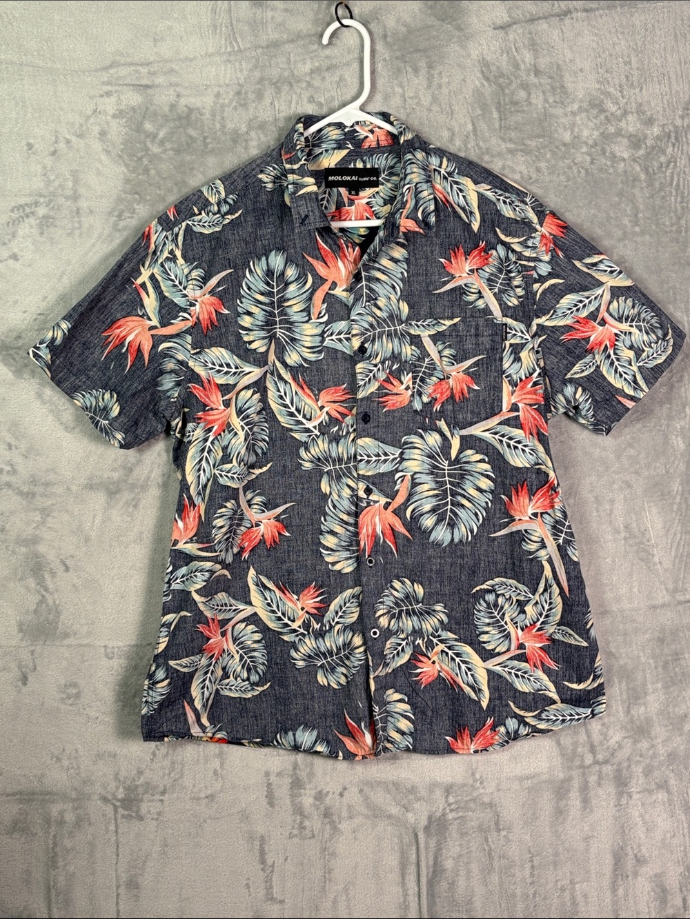 Molokai Surf Co Floral Hawaiian SS Button Up Shirt Mens Size XL